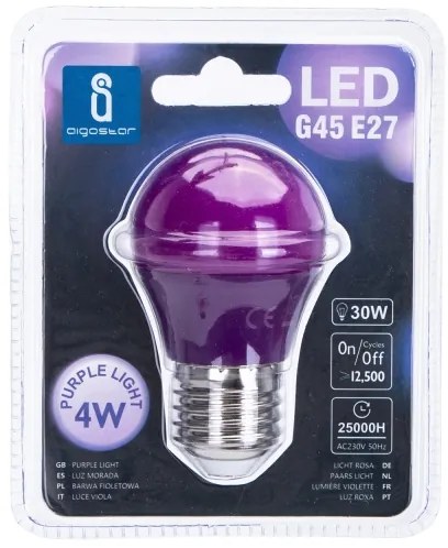 Lampadina LED  G45 E27/4W/230V viola - Aigostar