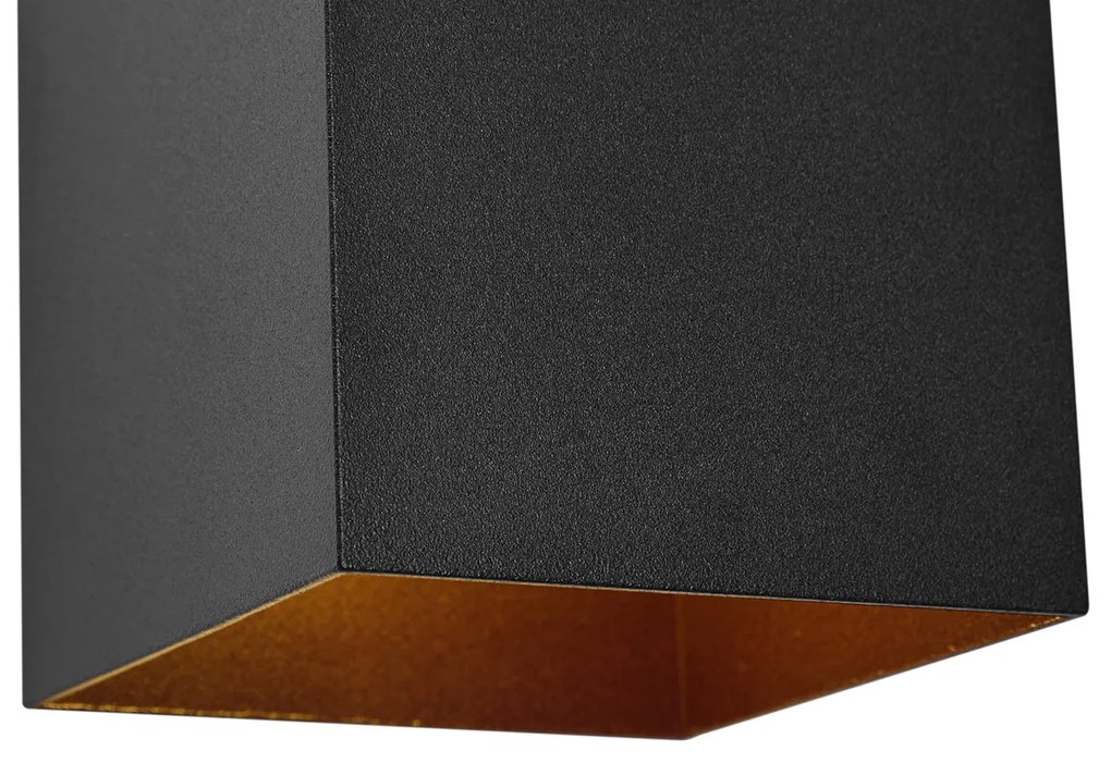 Lampada da parete per esterni nera con 2 luci LED IP65 solare - Charlene