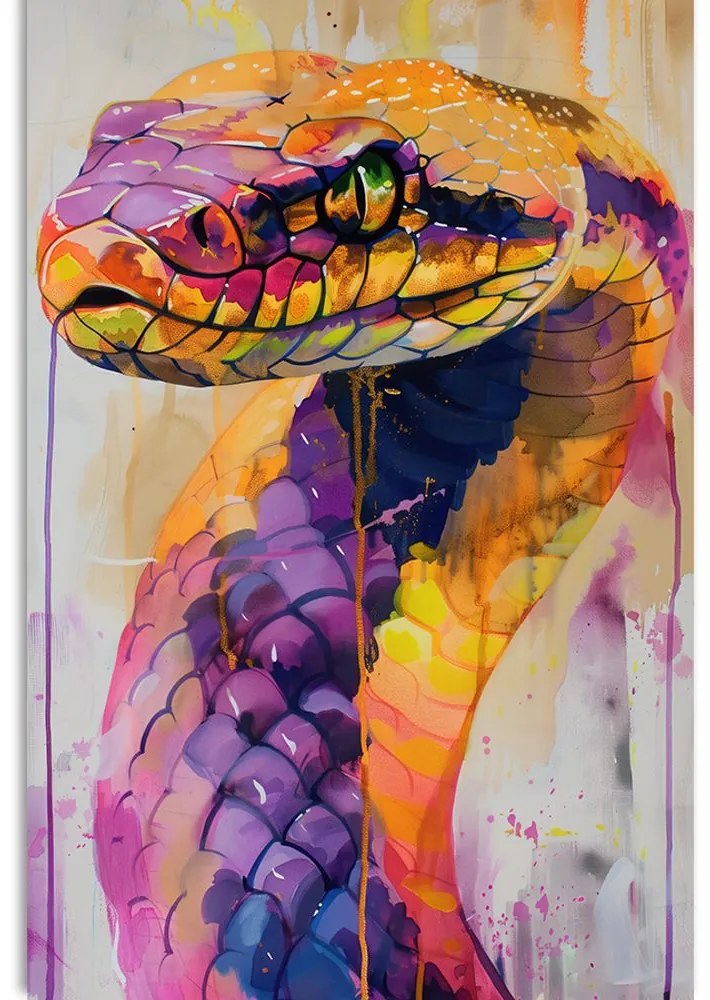 Stampa su tela – Serpente con imitazione di pittura
