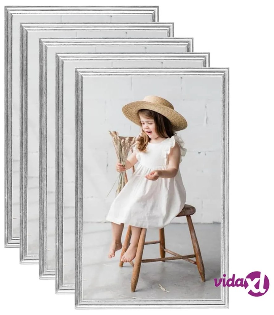 vidaXL Cornici Foto Collage 5 pz per Tavolo Argento 10x15 cm in MDF