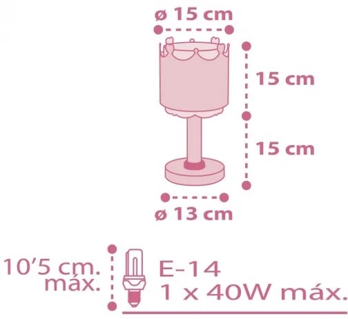 Dalber 61101 - Lampada per bambini LITTLE QUEEN 1xE14/40W/230V