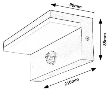 Rabalux 77115-Applique da esterno con sensore ZARAGOZA LED/9W/230V IP54 nero