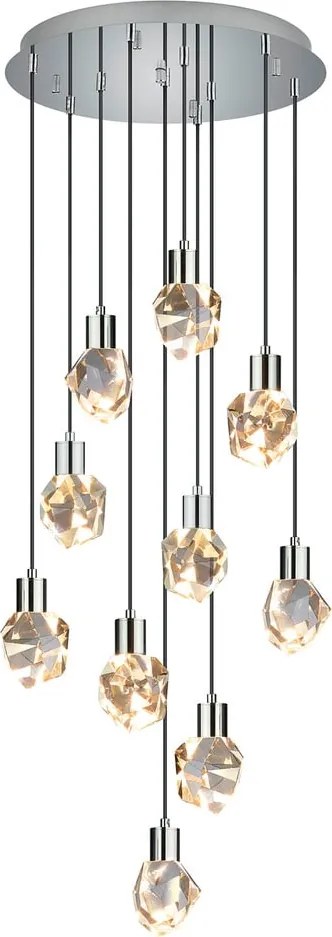 Lampadario LED argentato con paralume in vetro ø 51,5 cm Verano – Trio Select