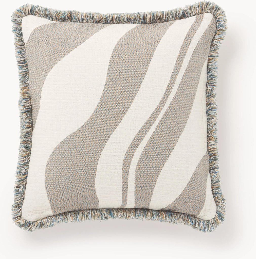 Copricuscino jacquard con frange Rui