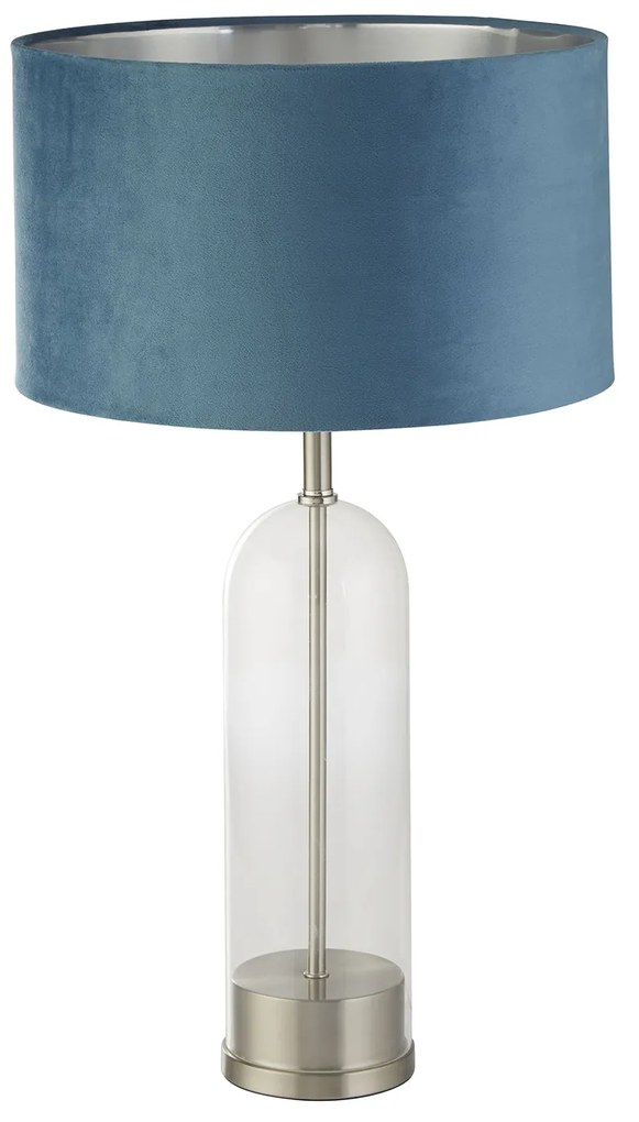 Lampada Scrivania Oxford Acciaio Ottone Velluto Verde Acqua 1 Luce E27