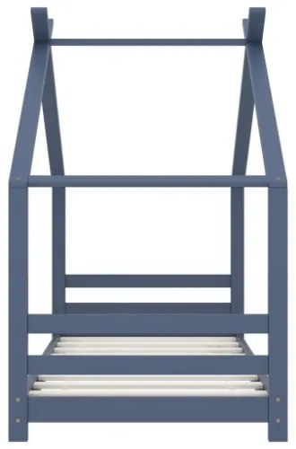 Giroletto per Bambini Grigio in Legno Massello di Pino 80x160cm