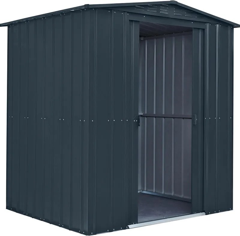 Casetta da giardino in acciaio grigio 1.5 x 1.5 m, spessore parete 0.3 mm, senza pavimento porta scorrevole a due ante