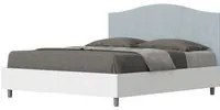 Letto Matrimoniale 160x200 cm struttura bianco frassino testata Gra - Con rete,Microfibra,Azzurro