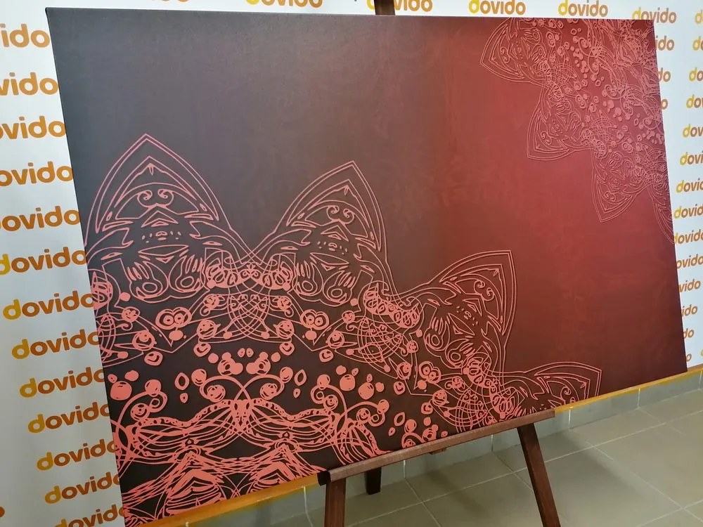 Quadro su tela – Elementi moderni di Mandala in sfumature di marrone