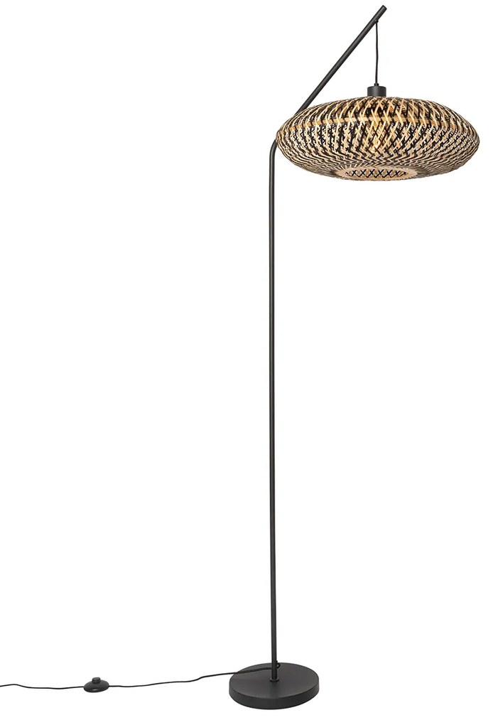 Lampada da terra orientale in bambù nero - Ostrava