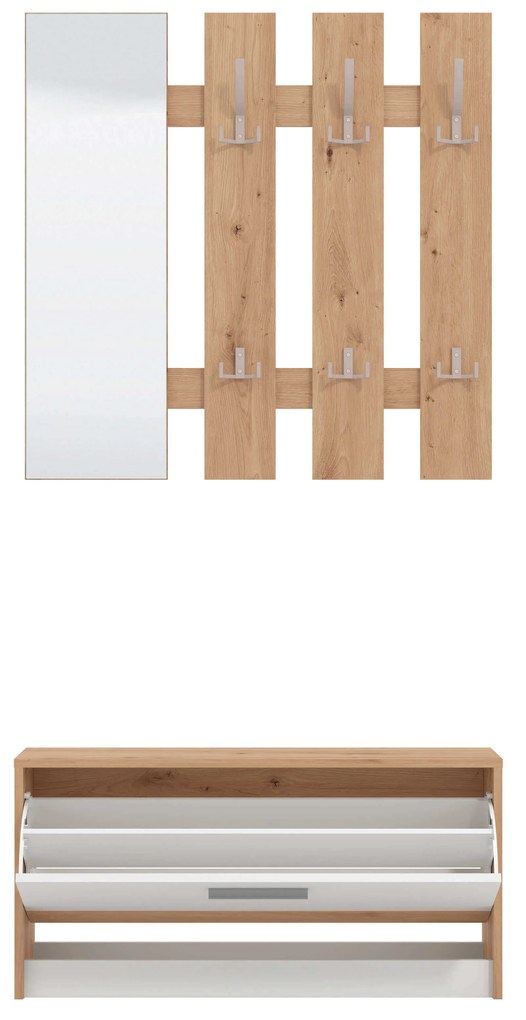 ADDIE - mobile ingresso appendiabiti moderno minimal in legno