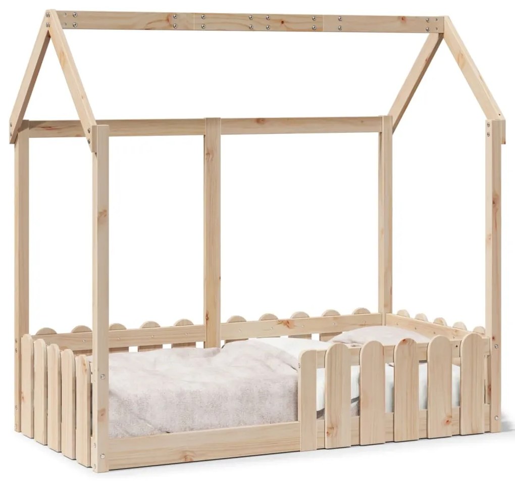 Giroletto Casetta Per Bambini 70x140 Cm Legno Massello Di Pino /