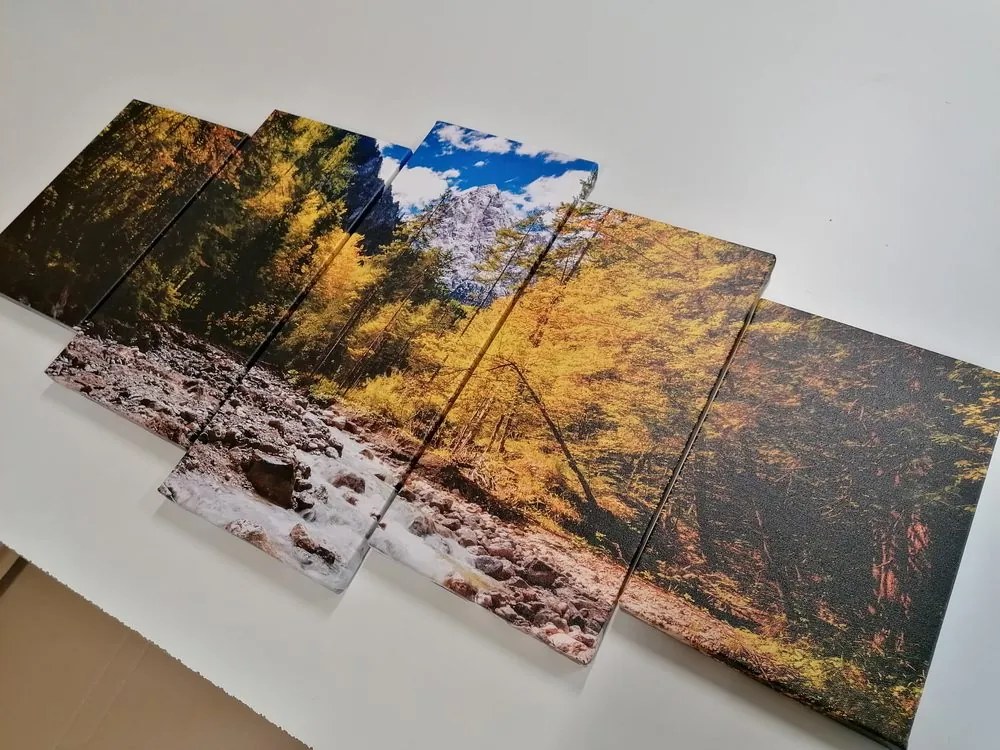 Quadri 5 pezzi – Paesaggio montano pittoresco
