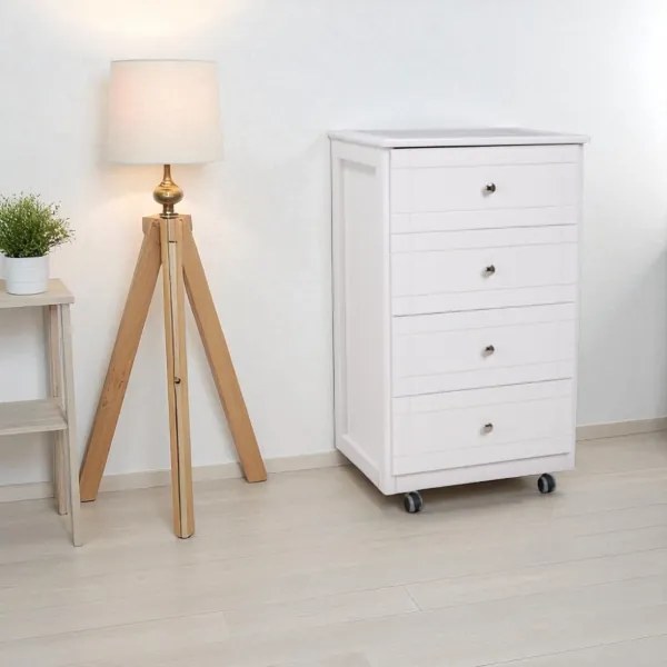 Carrello Cassettiera Giada con piano mattonelle in ceramica BIANCO