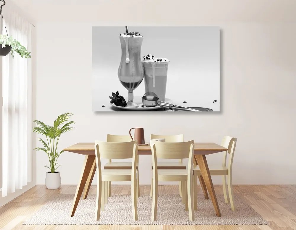 Quadro su tela – Frullato al latte in bianco e nero