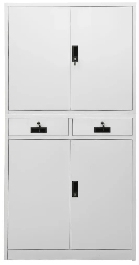 Armadio per ufficio grigio chiaro 90x40x180 cm in acciaio