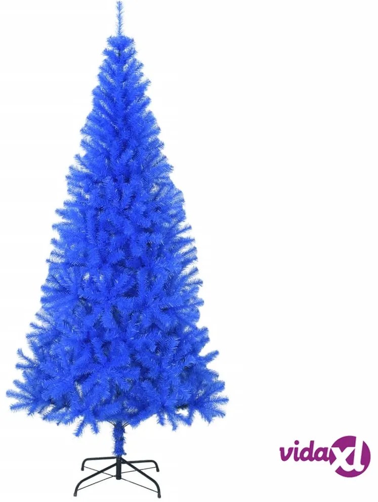 vidaXL Albero di Natale Artificiale Sottile con Base Blu 180 cm PVC