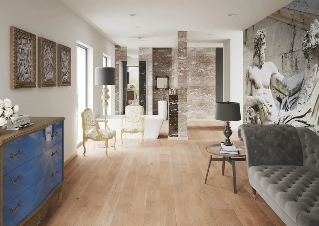 Parquet multistrato forte XL in rovere spazzolato e verniciato family sp. 14/2.5 mm 1.37 m²