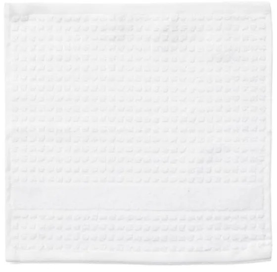 Asciugamano tipo terry bianco in cotone organico 30x30 cm Check – JUNA
