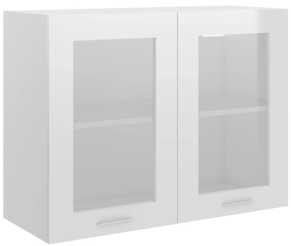 Armadio sospeso con vetro bianco 80x31x60 cm legno multistrato