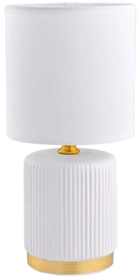 Zuma Line HS8720-WH - Lampada da tavolo 1xE14/40W/230V bianco/oro