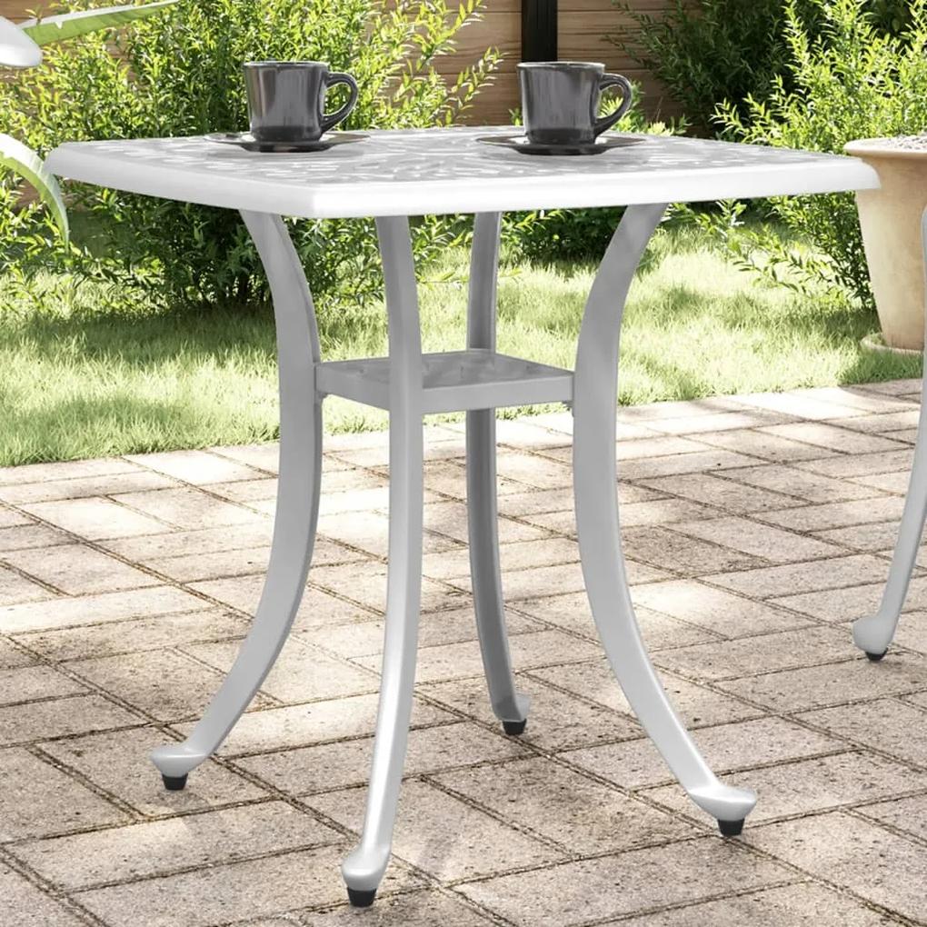 Tavolo da giardino bianco 53x53x53 cm in alluminio pressofuso