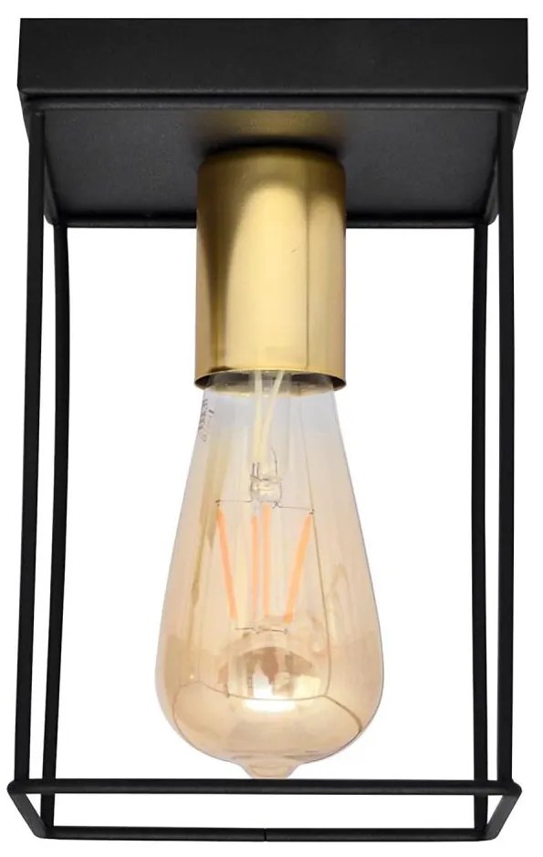 Plafoniera FINN 1xE27/15W/230V nero/oro