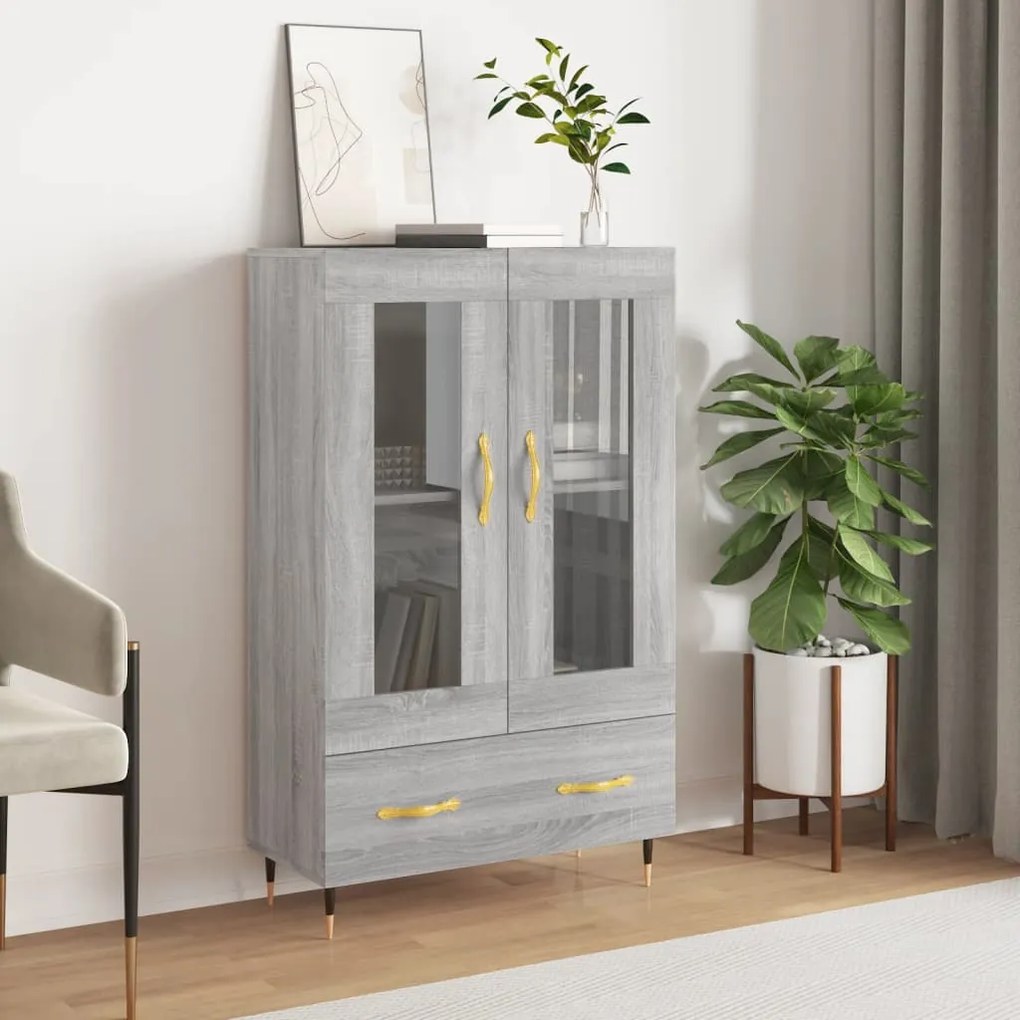 Credenza Grigio Sonoma 69,5x31x115 Cm İn Legno Multistrato /