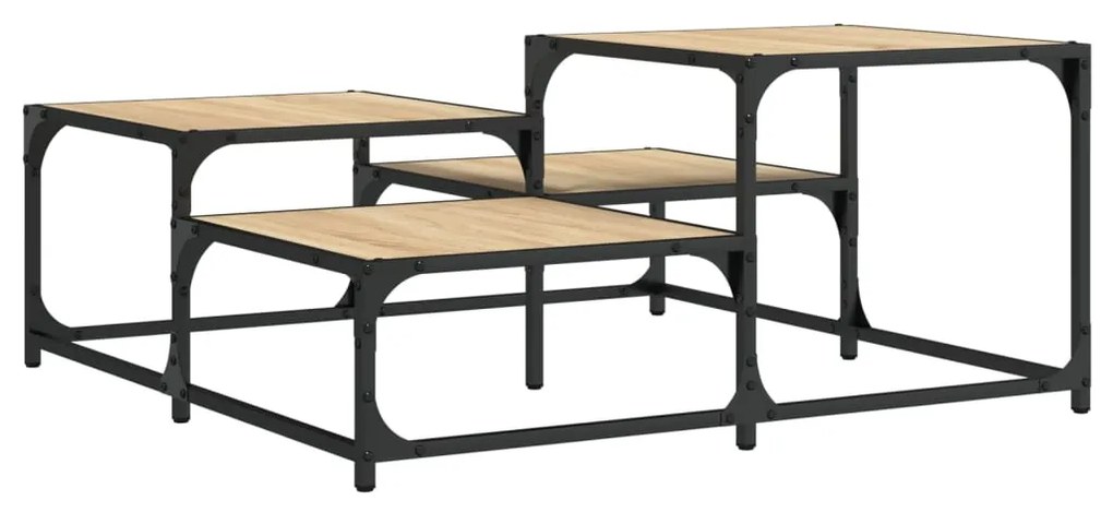 Tavolino salotto rovere sonoma 87,5x87,5x40cm legno multistrato
