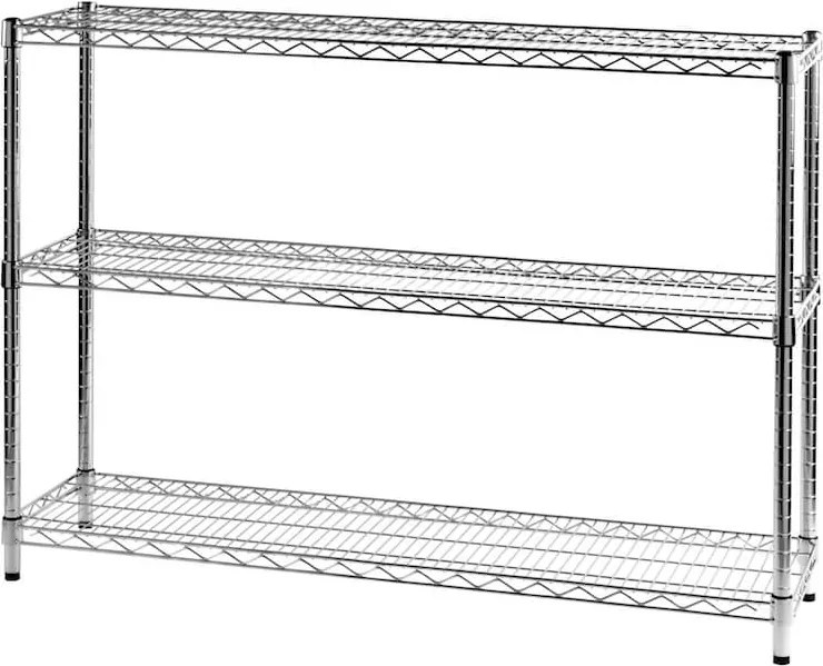 Scaffale 3 Ripiani 121x35x90 cm in Metallo Cromato Tosini...