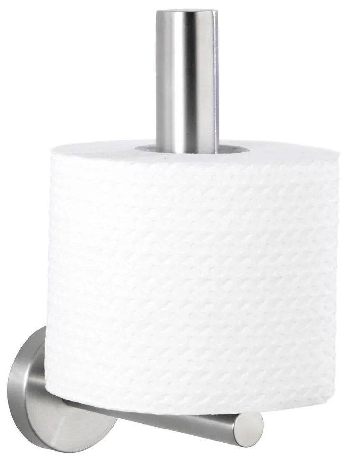 WENKO 19613100 - Portarotolo per carta igienica BOSIO MATT 8x18 cm acciaio inox/argento