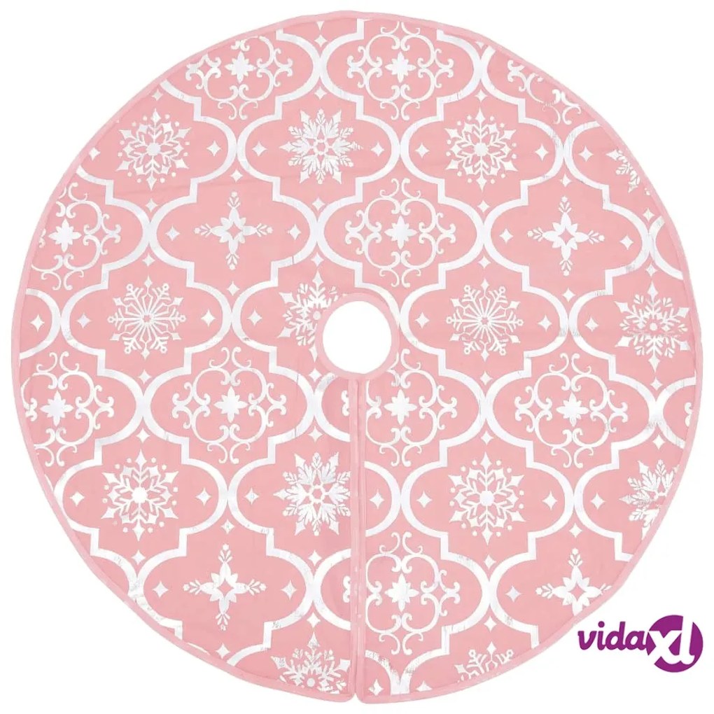 vidaXL Gonna Albero Natale Raffinata con Calza Rosa Tessuto 122 cm