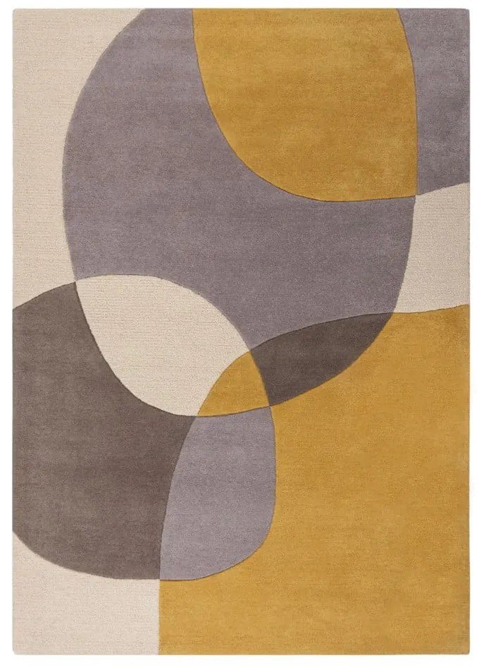 Tappeto in lana giallo ocra-beige 200x290 cm Glow - Flair Rugs