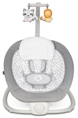 Lionelo - Dondolo vibrante per bambini con melodia PASCAL, 2xAA, grigio