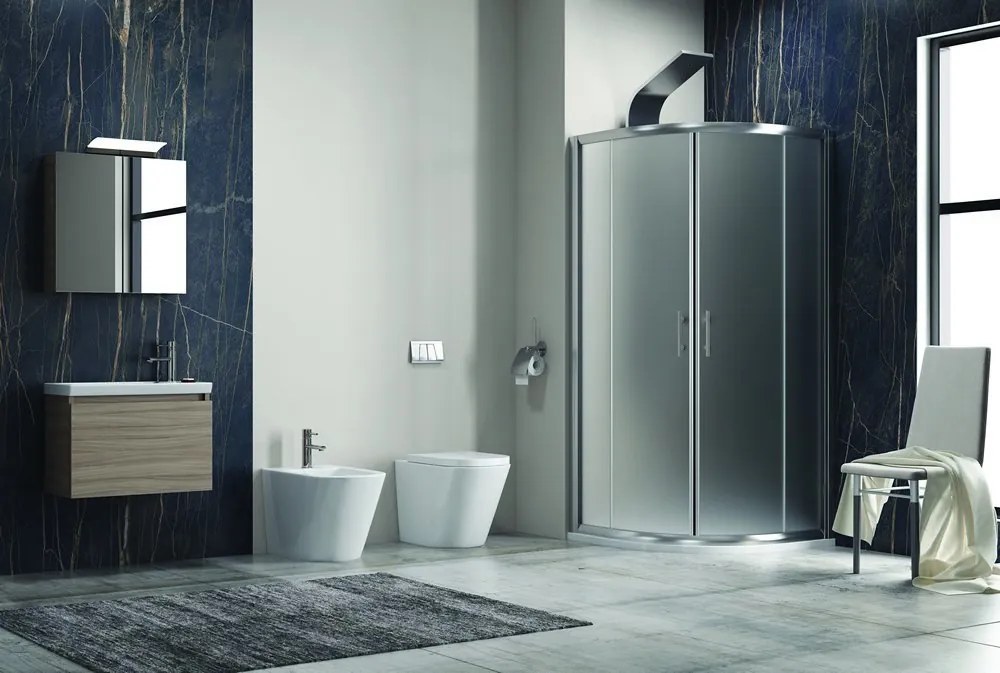 Box doccia semicircolare 90x90 vetro satinato anticalcare KF2000 - KAMALU