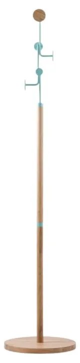 Appendiabiti in legno massiccio di quercia con dettagli blu Hook - Gazzda