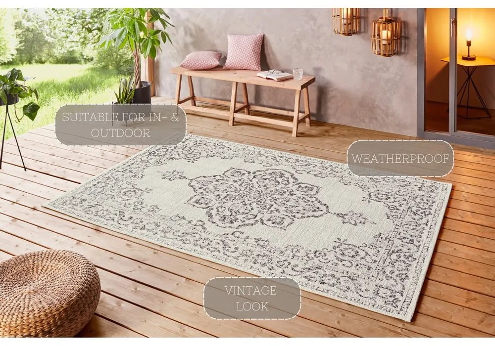 Tappeto da esterno grigio e crema , 200 x 290 cm Tilos - NORTHRUGS