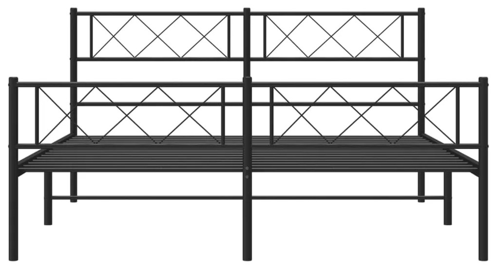 Giroletto con testiera e pediera metallo nero 120x200 cm