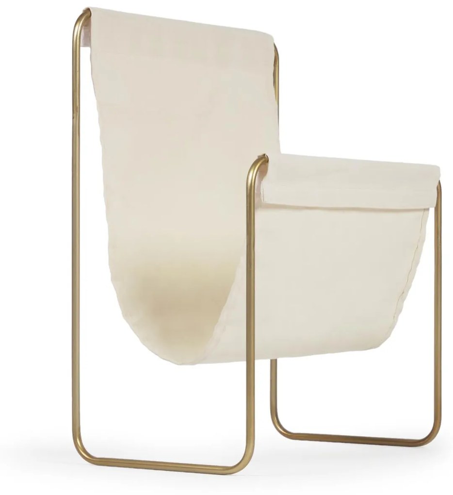 Kave Home - Portariviste Siana beige con metallo oro