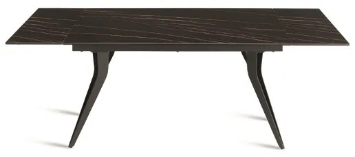 Tavolo allungabile 240 cm THOR con base metallo e piano effetto Marmo Nero