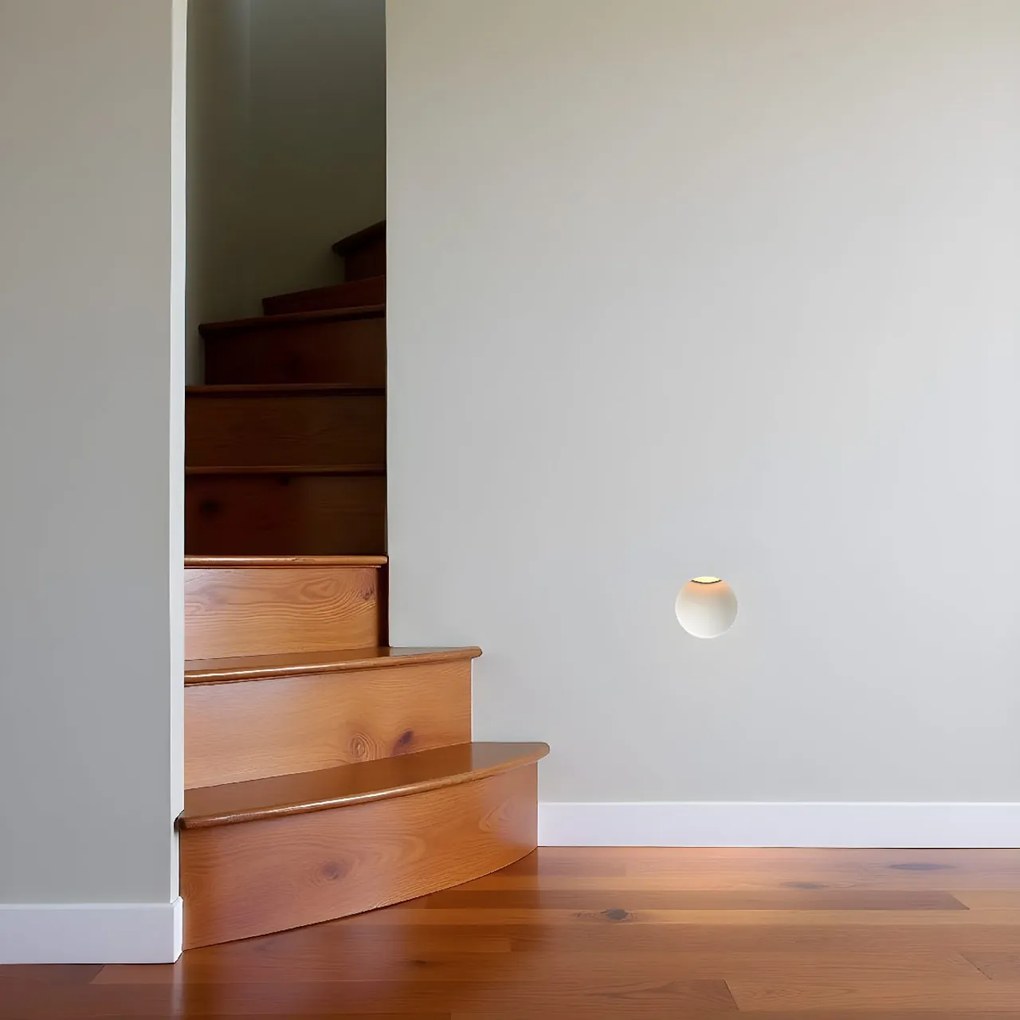 Segnapasso Quadrato da Incasso in Gesso Pitturabile GU10