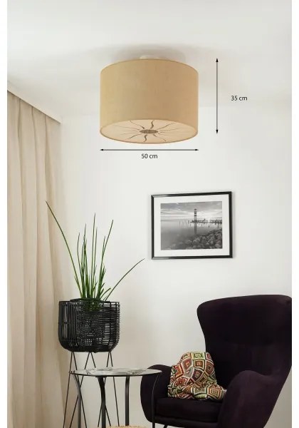 Brilagi - Lampadario a plafone COUNTRY ROLLER 1xE27/15W/230V diametro 50 cm beige