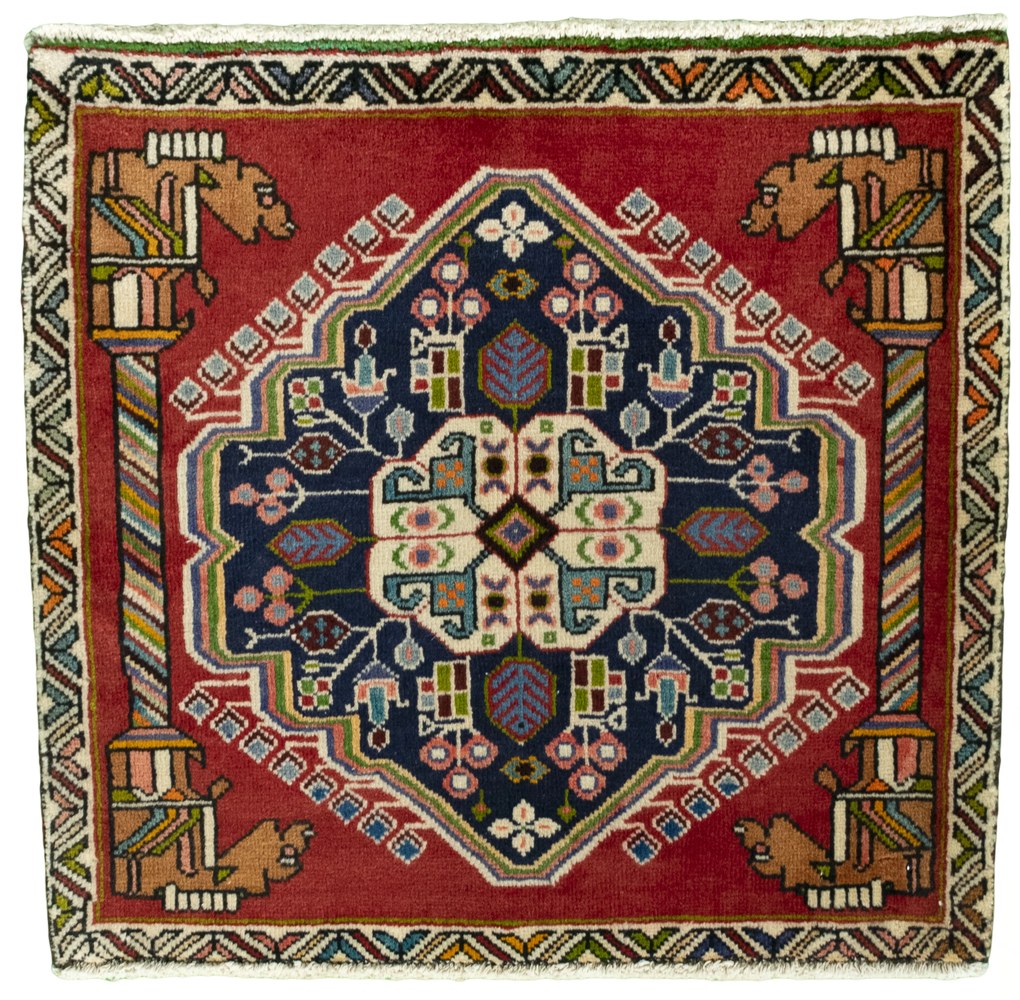 Shiraz Tappeto persiano 60x70 Rosso (Iran) Annodato A Mano