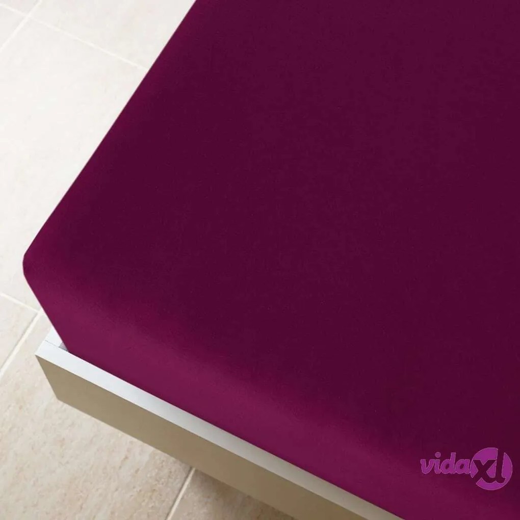 vidaXL Lenzuolo con Angoli Jersey Bordò 180x200 cm Cotone