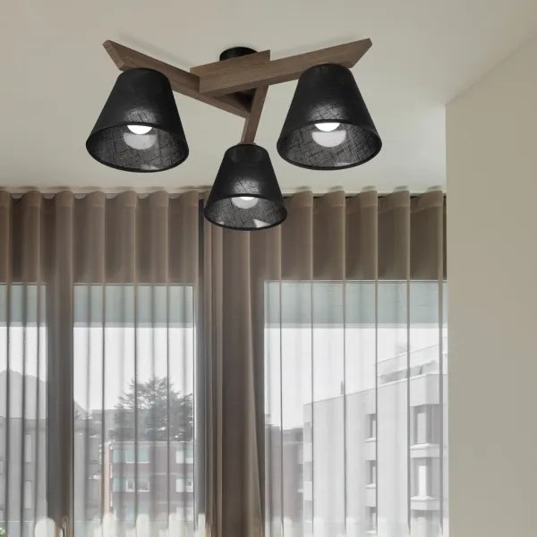 Brilagi - Lampadario LED ANTHONY 3xE14/40W/230V rovere/noce/nero