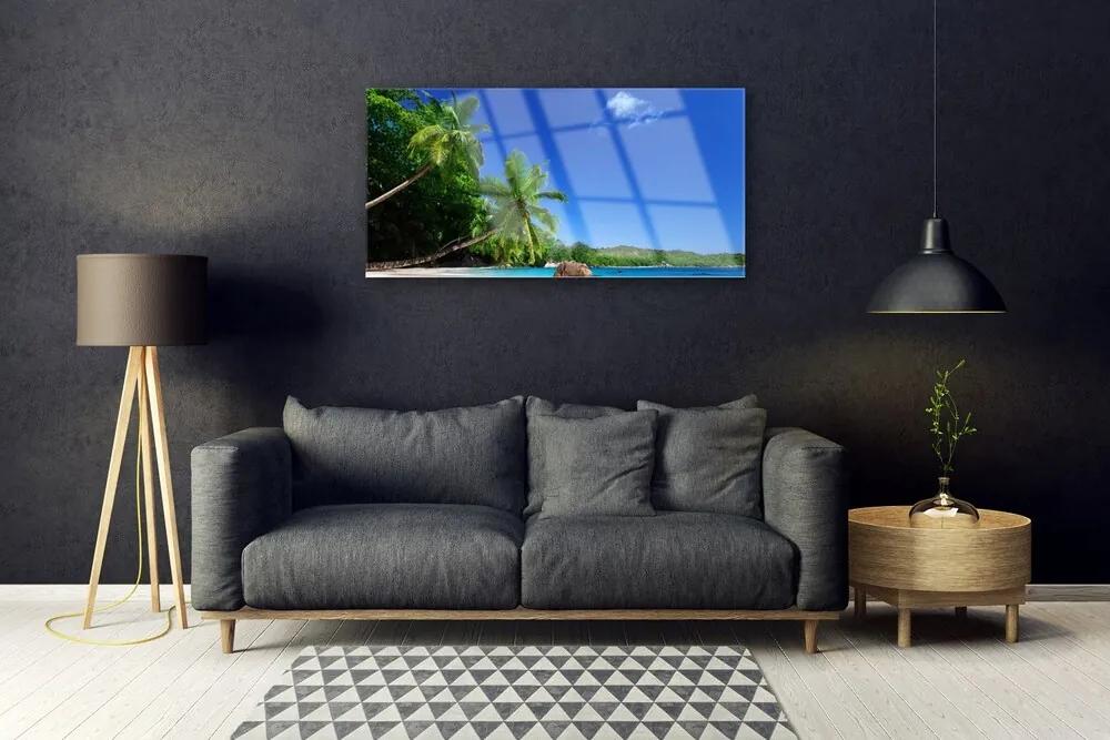 Quadro acrilico Paesaggio della spiaggia delle palme 100x50 cm