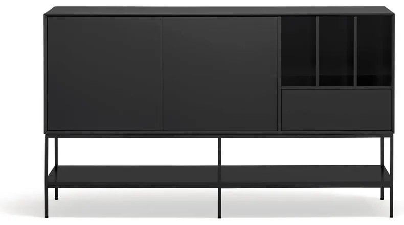 Cassettiera nera 166x98x45 cm Platt – Teulat