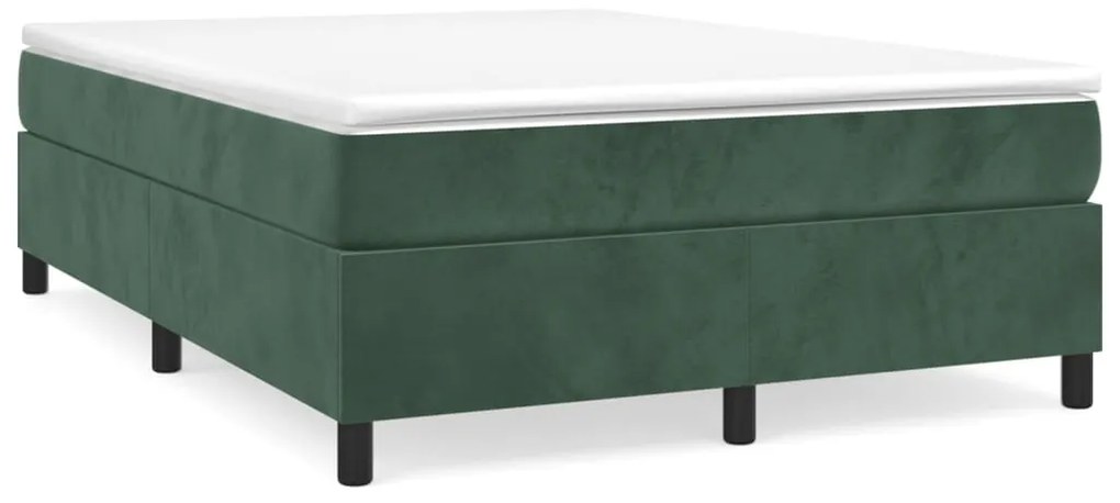 Giroletto a molle con materasso verde scuro 140x190 cm velluto