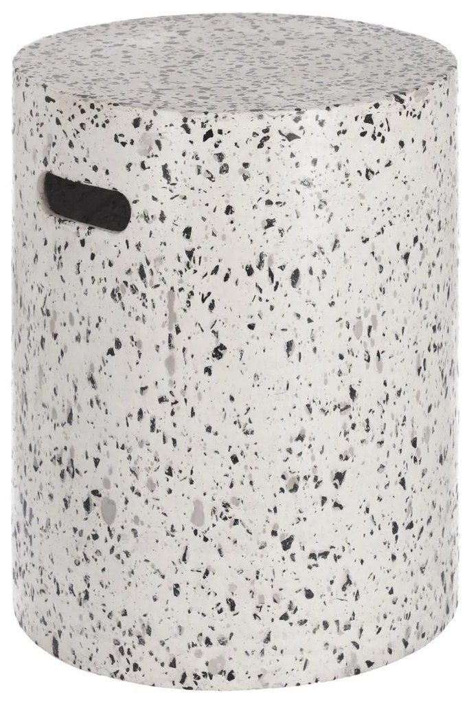 Kave Home - Sgabello Jenell in terrazzo bianco Ã˜ 35 cm