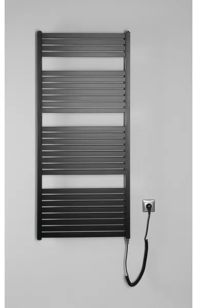 Aqualine - Radiatore elettrico da bagno TONDI-E 600W/230V 133 cm opaco nero